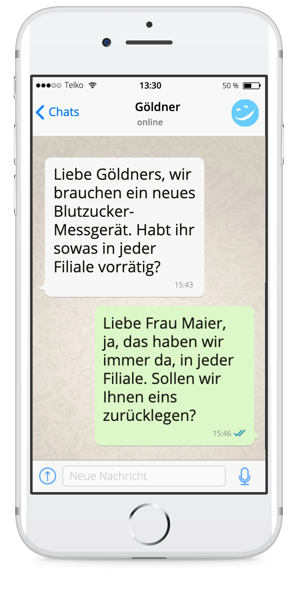 WhatsApp Beispiel-Chat 1